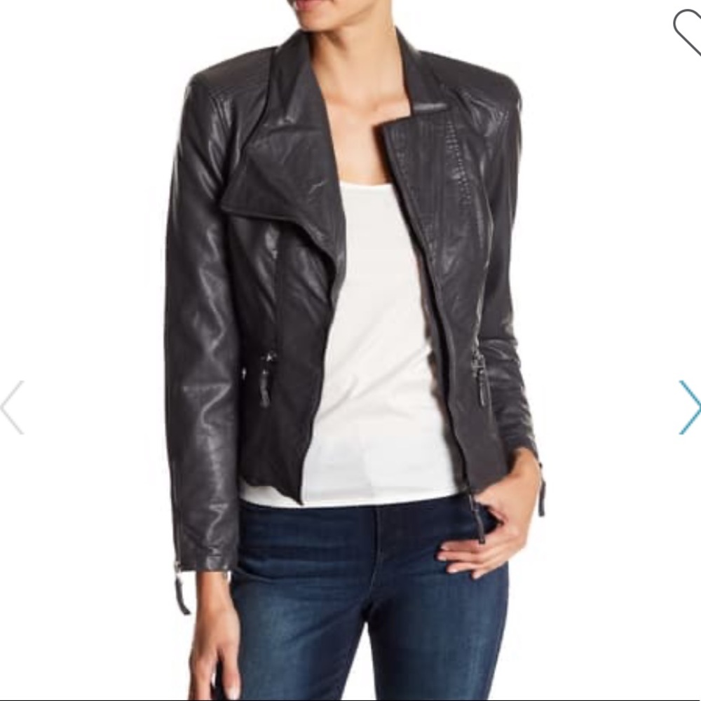 Blank NYC Gray Leather Jacket